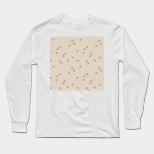 Scattered Dots Minimalist Geometric Pattern - Muted Beige Long Sleeve T-Shirt